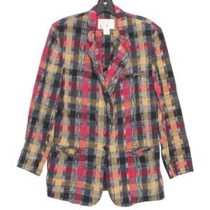 Vintage Express Blazer Tartan Plaid Grunge 90s Preppy Academia Cottage Medium